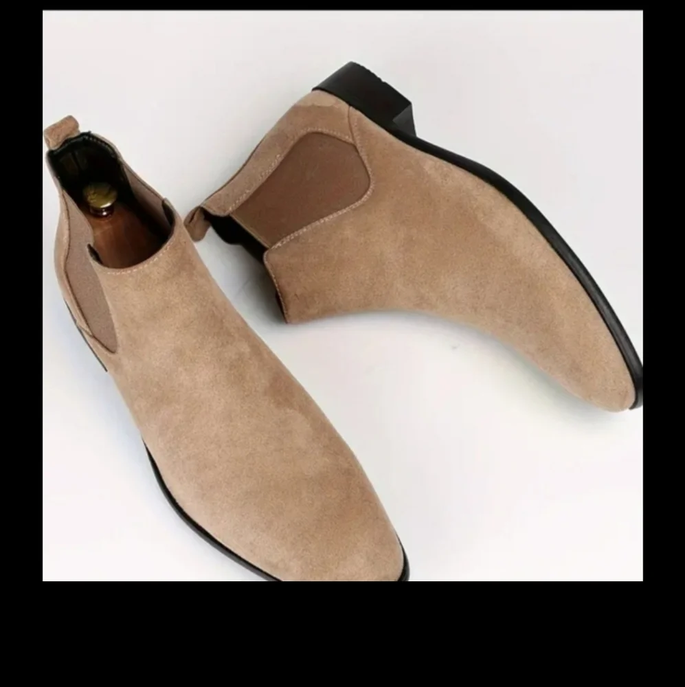 NEW MEN FASHIONABLE TAN CHELSEA ANKLE HIGH BOOTS SIZE 10-10.5
